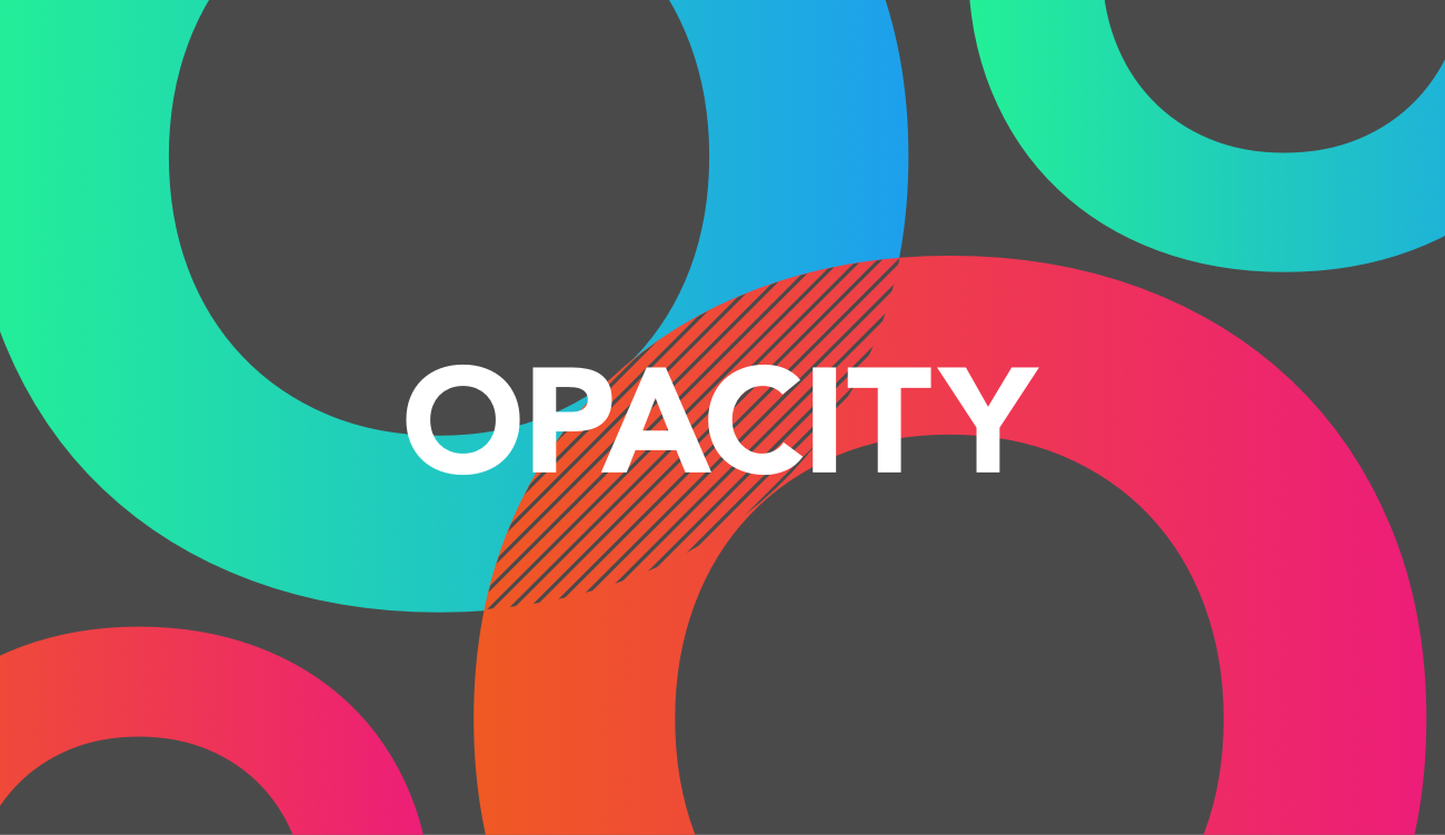 Image of Opacity logo with colourful shapes behind it.