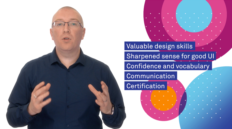 Picture of Tom presenting UI Design course